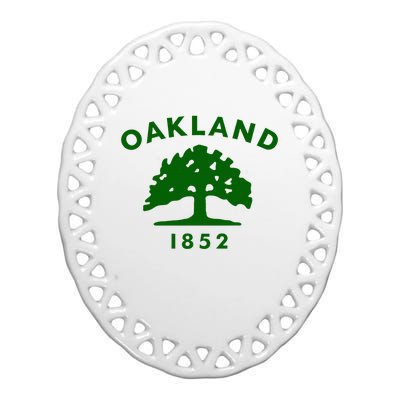 Oakland City Flag State Of California The Bay Area Town Ceramic Oval Ornament