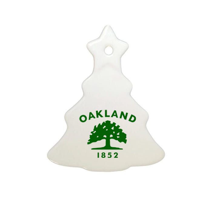 Oakland City Flag State Of California The Bay Area Town Ceramic Tree Ornament