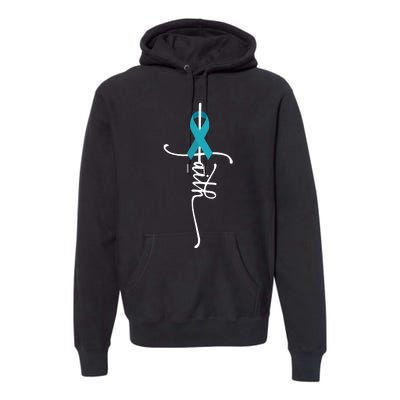 Ovarian Cancer Faith Ovarian Cancer Awareness Premium Hoodie