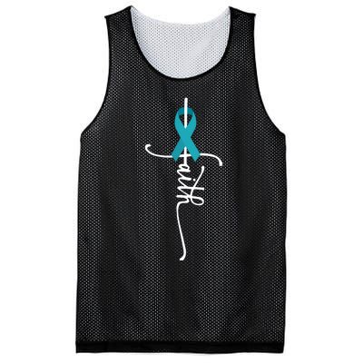 Ovarian Cancer Faith Ovarian Cancer Awareness Mesh Reversible Basketball Jersey Tank