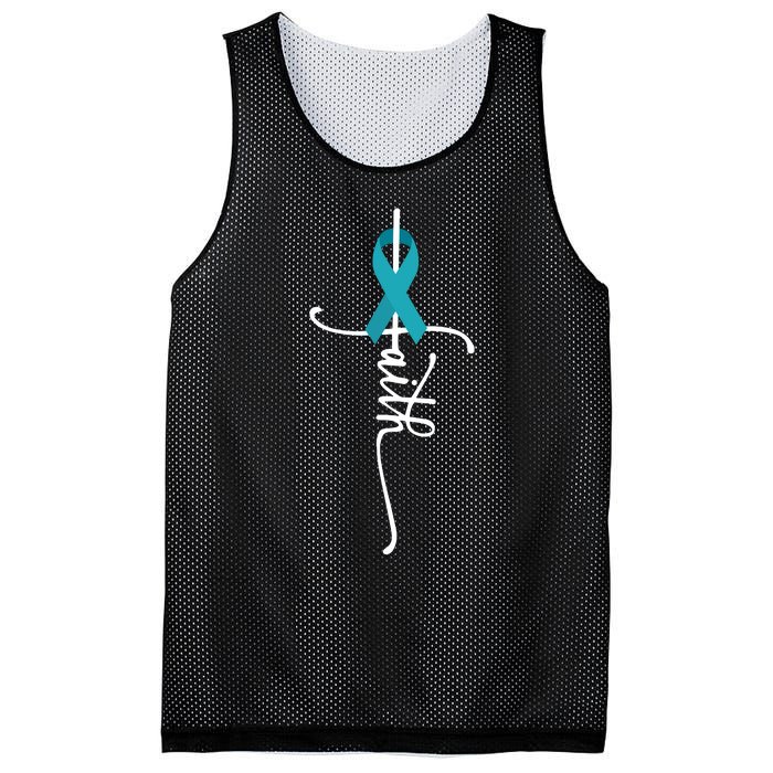 Ovarian Cancer Faith Ovarian Cancer Awareness Mesh Reversible Basketball Jersey Tank