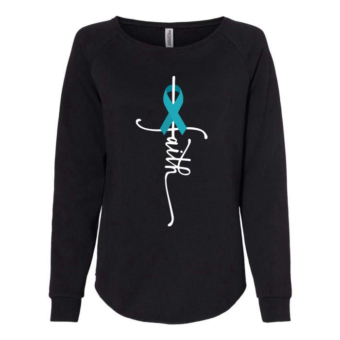 Ovarian Cancer Faith Ovarian Cancer Awareness Womens California Wash Sweatshirt