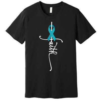 Ovarian Cancer Faith Ovarian Cancer Awareness Premium T-Shirt