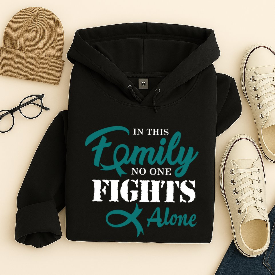 Ovarian Cancer Fight Cancer Ribbon Hoodie