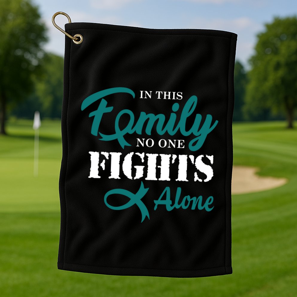 Ovarian Cancer Fight Cancer Ribbon Golf Towel