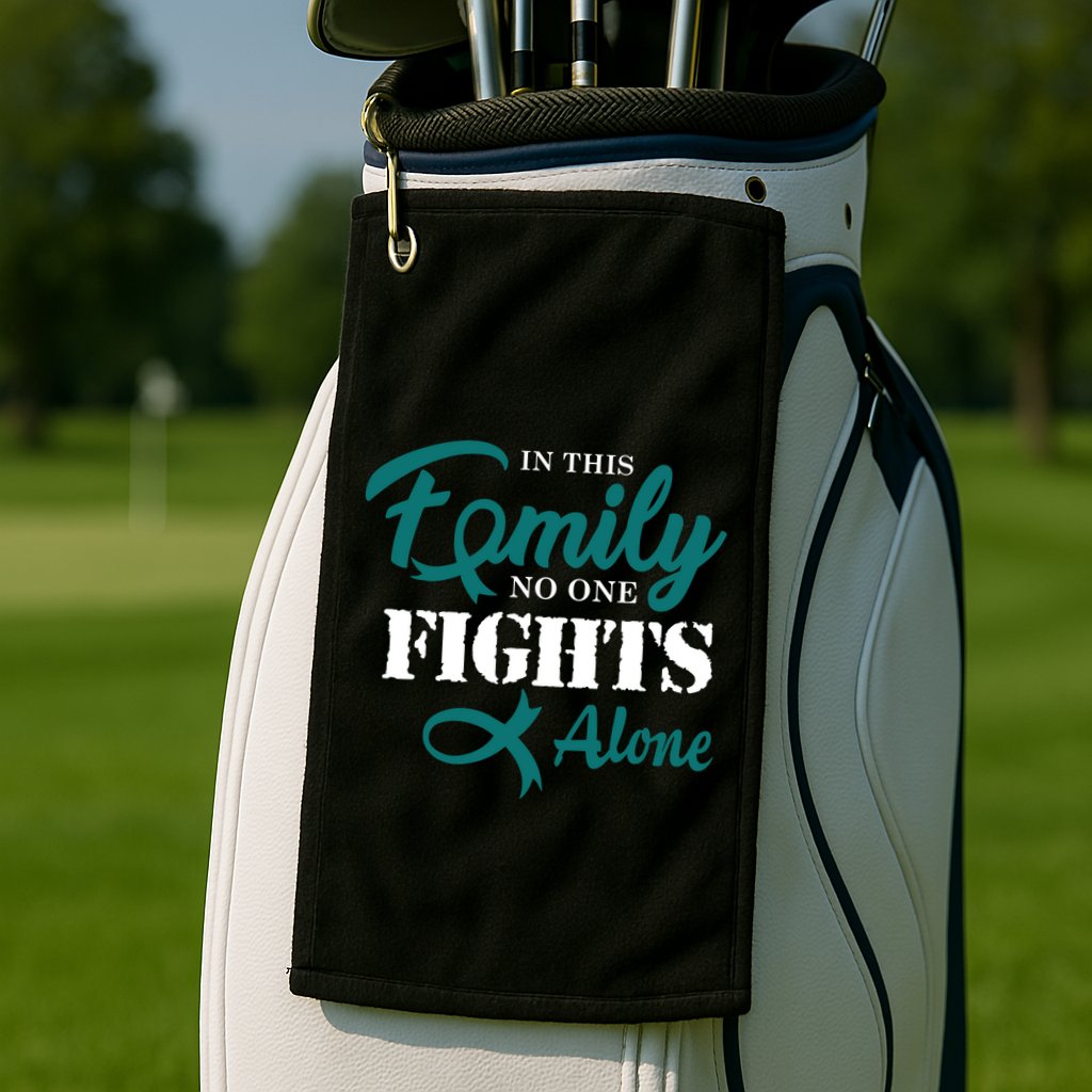 Ovarian Cancer Fight Cancer Ribbon Golf Towel