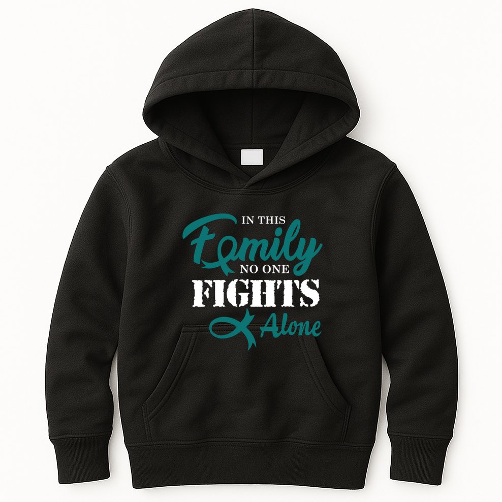 Ovarian Cancer Fight Cancer Ribbon Kids Hoodie
