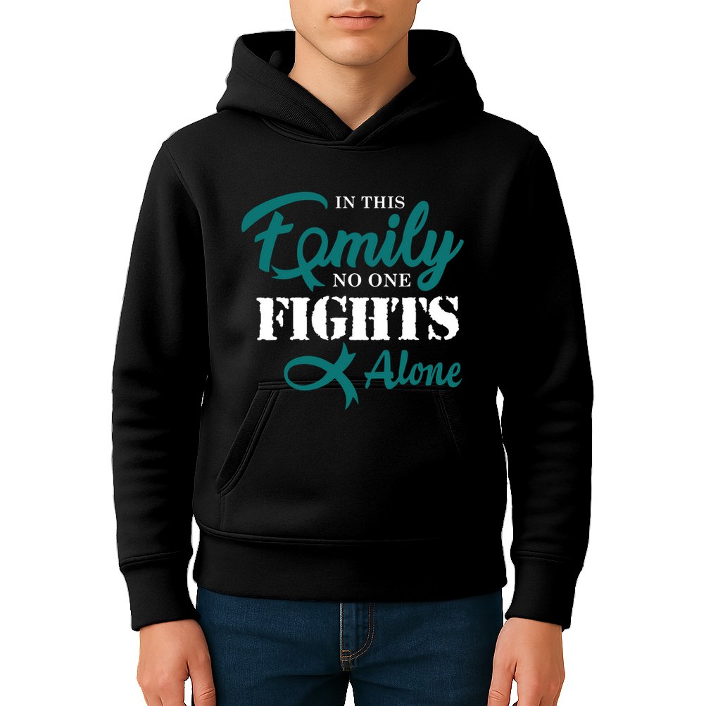 Ovarian Cancer Fight Cancer Ribbon Kids Hoodie