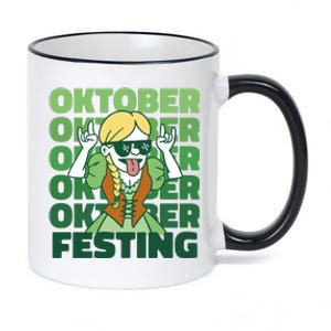 Oktoberfest Celebration Festive German 11oz Black Color Changing Mug