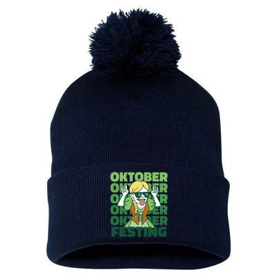 Oktoberfest Celebration Festive German Pom Pom 12in Knit Beanie