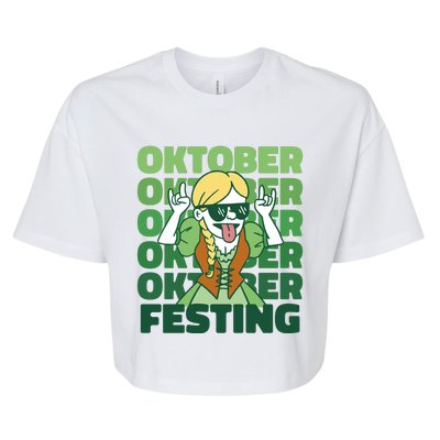 Oktoberfest Celebration Festive German Bella+Canvas Jersey Crop Tee