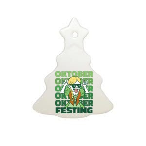 Oktoberfest Celebration Festive German Ceramic Tree Ornament