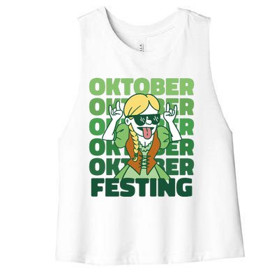 Oktoberfest Celebration Festive German Women's Racerback Cropped Tank