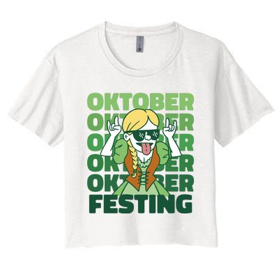 Oktoberfest Celebration Festive German Women's Crop Top Tee