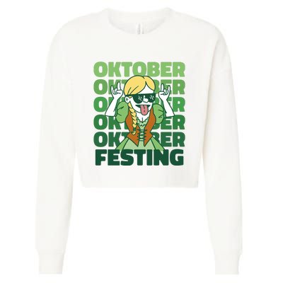 Oktoberfest Celebration Festive German Cropped Pullover Crew