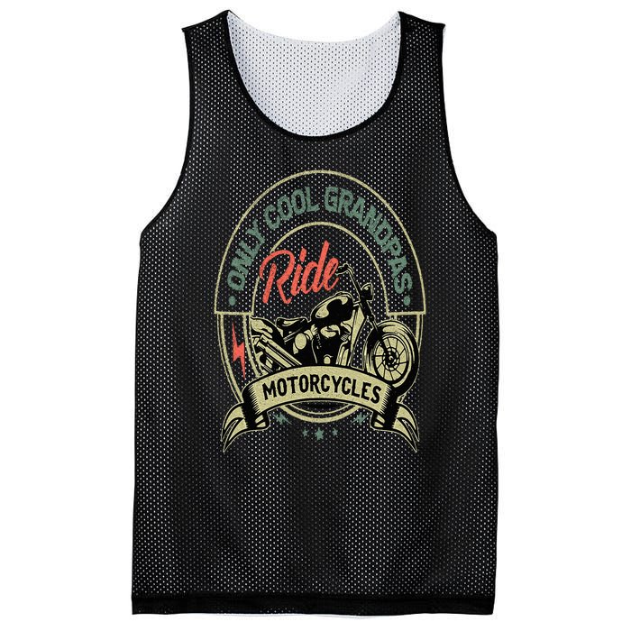 Only Cool Grandpas Ride Motorcycles Vintage Mesh Reversible Basketball Jersey Tank