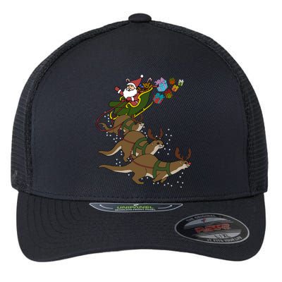 Otter Christmas Gift Flexfit Unipanel Trucker Cap