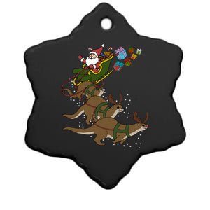 Otter Christmas Gift Ceramic Star Ornament