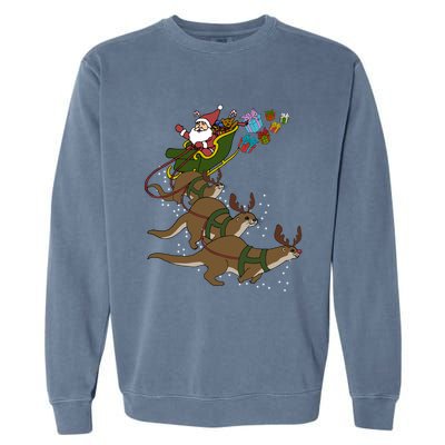 Otter Christmas Gift Garment-Dyed Sweatshirt