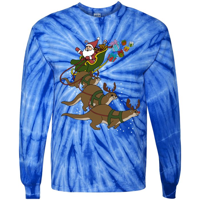 Otter Christmas Gift Tie-Dye Long Sleeve Shirt