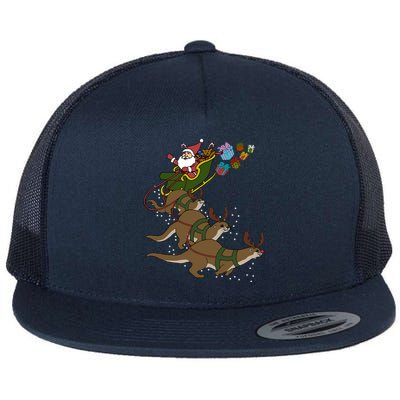 Otter Christmas Gift Flat Bill Trucker Hat