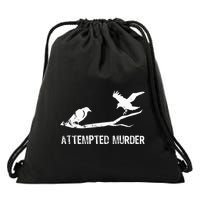 Ornithology Crows Grunge literary readers Drawstring Bag