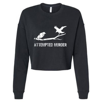 Ornithology Crows Grunge literary readers Cropped Pullover Crew