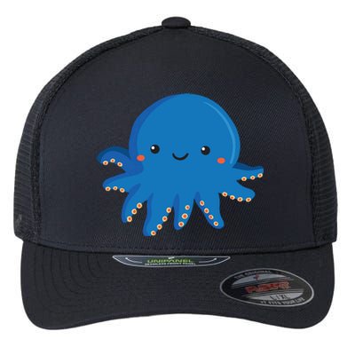 Octopus Cute Girl And Boy Octopus Flexfit Unipanel Trucker Cap