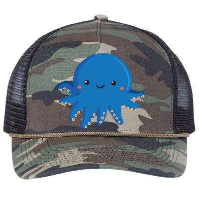 Octopus Cute Girl And Boy Octopus Retro Rope Trucker Hat Cap