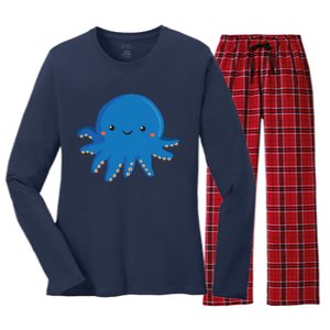 Octopus Cute Girl And Boy Octopus Women's Long Sleeve Flannel Pajama Set 