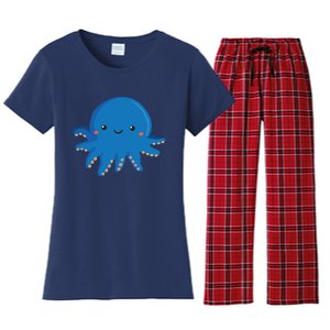 Octopus Cute Girl And Boy Octopus Women's Flannel Pajama Set