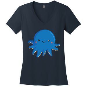 Octopus Cute Girl And Boy Octopus Women's V-Neck T-Shirt