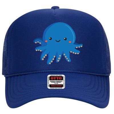 Octopus Cute Girl And Boy Octopus High Crown Mesh Back Trucker Hat