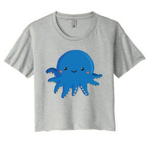 Octopus Cute Girl And Boy Octopus Women's Crop Top Tee