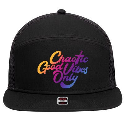 Outsidexbox Chaotic Good Vibes Only 7 Panel Mesh Trucker Snapback Hat