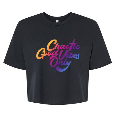 Outsidexbox Chaotic Good Vibes Only Bella+Canvas Jersey Crop Tee