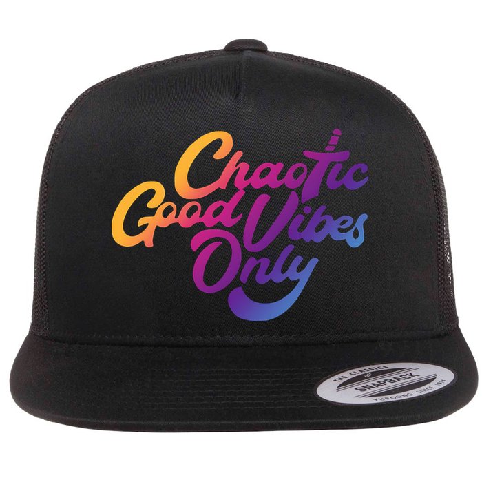 Outsidexbox Chaotic Good Vibes Only Flat Bill Trucker Hat
