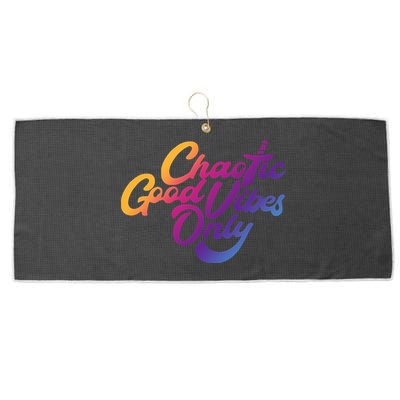 Outsidexbox Chaotic Good Vibes Only Large Microfiber Waffle Golf Towel