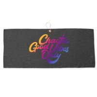 Outsidexbox Chaotic Good Vibes Only Large Microfiber Waffle Golf Towel