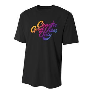 Outsidexbox Chaotic Good Vibes Only Youth Performance Sprint T-Shirt