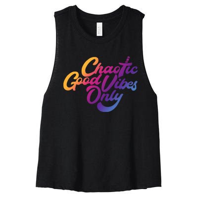 Outsidexbox Chaotic Good Vibes Only Women's Racerback Cropped Tank