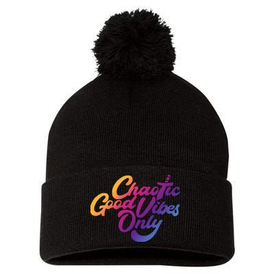 Outsidexbox Chaotic Good Vibes Only Pom Pom 12in Knit Beanie
