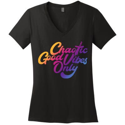 Outsidexbox Chaotic Good Vibes Only Women's V-Neck T-Shirt
