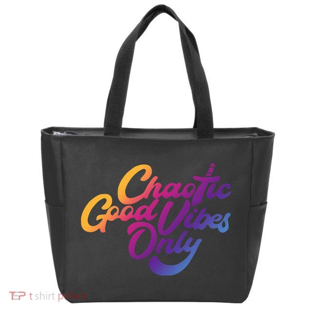 Outsidexbox Chaotic Good Vibes Only Zip Tote Bag