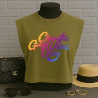 Outsidexbox Chaotic Good Vibes Only Garment-Dyed Women's Muscle Tee