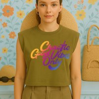 Outsidexbox Chaotic Good Vibes Only Garment-Dyed Women's Muscle Tee