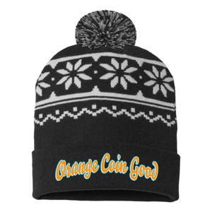 Orange Coin Good USA-Made Snowflake Beanie