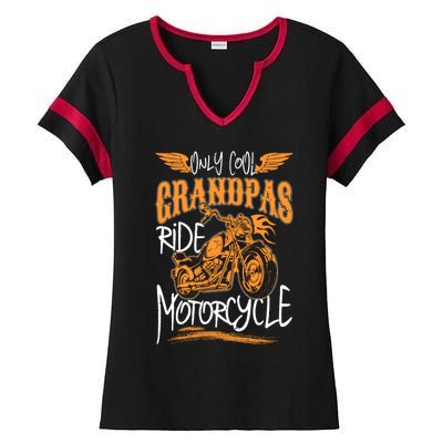 Only Cool Grandpas Ride Motorcycles Funny Grandfather Funny Gift Cool Gift Ladies Halftime Notch Neck Tee