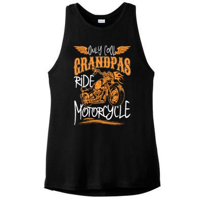 Only Cool Grandpas Ride Motorcycles Funny Grandfather Funny Gift Cool Gift Ladies PosiCharge Tri-Blend Wicking Tank