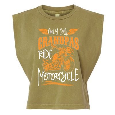 Only Cool Grandpas Ride Motorcycles Funny Grandfather Funny Gift Cool Gift Garment-Dyed Women's Muscle Tee